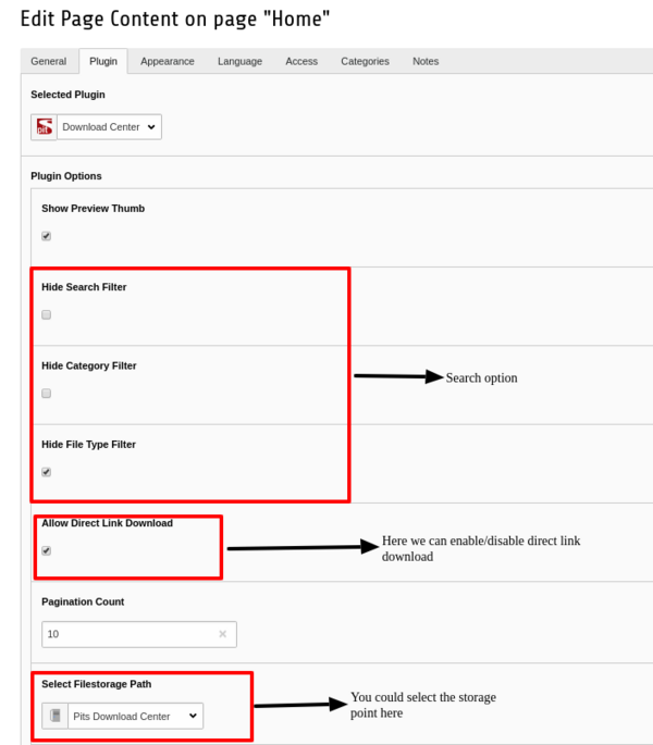 Plugin Options