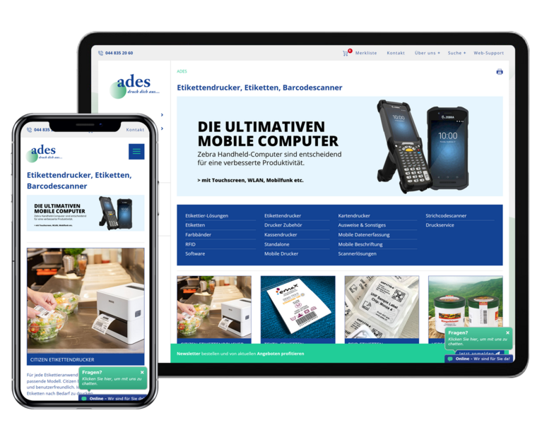 Ades tab and mobile